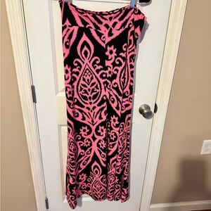Pink and Black Patterned Women's Skirt